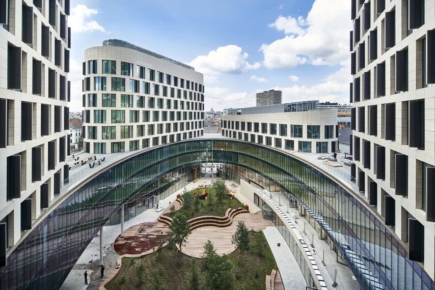 ConceptWall 50 Façades, ConceptWall 86 Façades, CW 86 Standard Façades and CW 86-EF Façades - Quatuor Brussels: Sustainable Architecture located in Brussels, Belgium