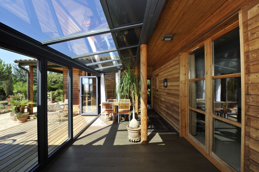 ThermoRoof 200 Conservatories and ConceptFolding 77 Sliding & Folding - Conservatory Private House Patio located inFrance